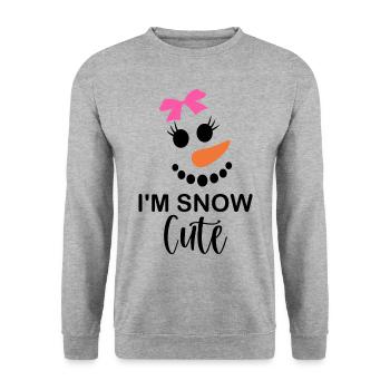 Bonhomme de neige - Je suis mignon des neiges - Sweat-shirt Unisexe - gris chiné - Devant - Alina (178cm) & Michal (187cm)