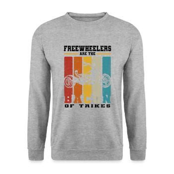 Trike Moto - Sweat-shirt Unisexe - gris chiné - Devant - Alina (178cm) & Michal (187cm)
