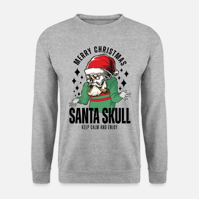 Nikolaus Skull Design de Noël - Sweat-shirt Unisexe - gris chiné