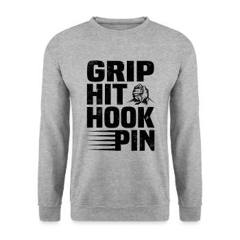 Arm Wrestling - Unisex Pullover - Weißgrau meliert - Vorne - Alina (178cm) & Michal (187cm)