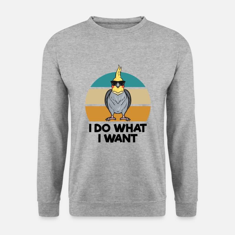 Nymphensittich - Unisex Pullover - Weißgrau meliert