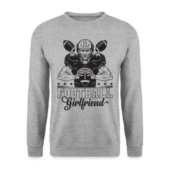 Football girlfriend Football player Proud girlfriend - Unisex Sweatshirt - salt & pepper - Front - Alina (178cm) & Michal (187cm)