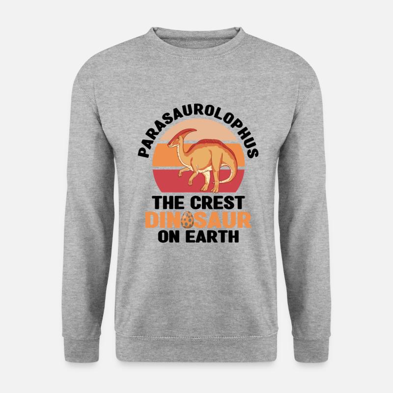 Dino - Unisex Pullover - Weißgrau meliert