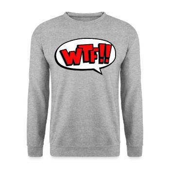 Funny WTF What the fuck gift - Unisex Sweatshirt - salt & pepper - Front - Alina (178cm) & Michal (187cm)