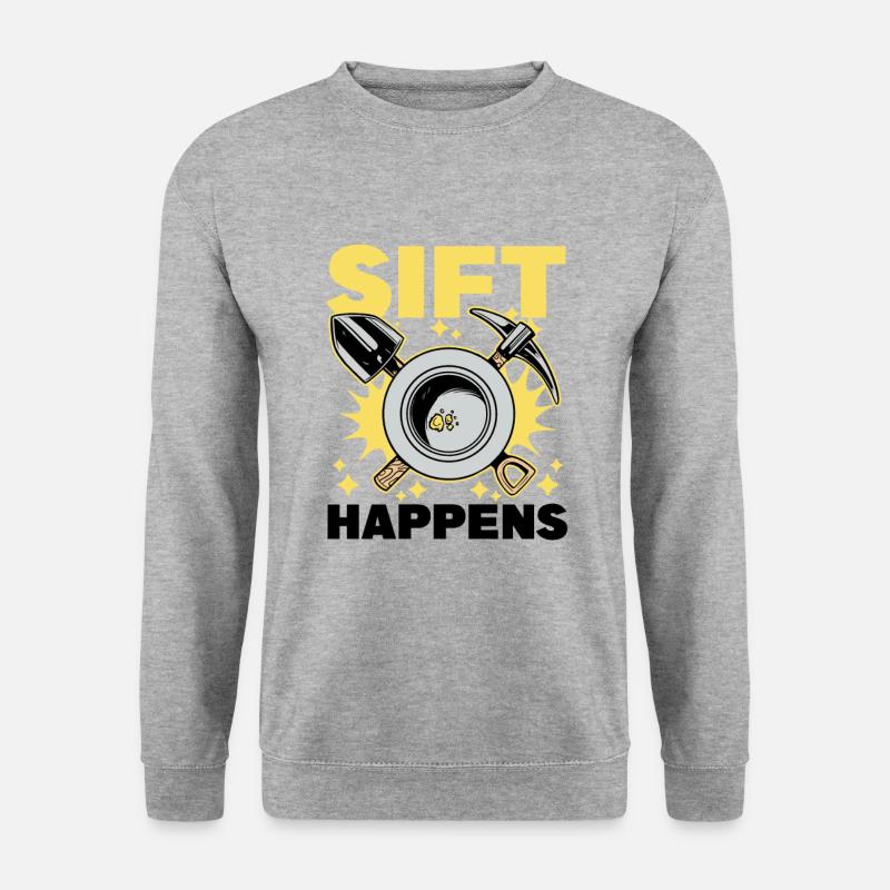Gold schürfen - Unisex Pullover - Weißgrau meliert