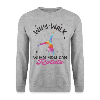Cool Gymnastics Gymnasts Carrwheel - Unisex Sweatshirt - salt & pepper - Front - Alina (178cm) & Michal (187cm)