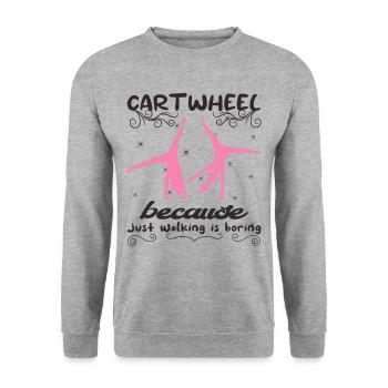 Roue de chariot acrobatique de gymnastique cool - Sweat-shirt Unisexe - gris chiné - Devant - Alina (178cm) & Michal (187cm)