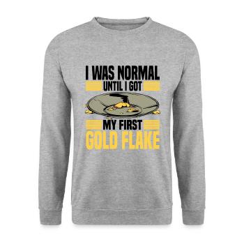 Gold panning - Unisex Sweatshirt - salt & pepper - Front - Alina (178cm) & Michal (187cm)