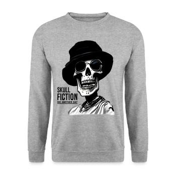 Skull Fiction Skull Skull Art - Unisex Sweatshirt - salt & pepper - Front - Alina (178cm) & Michal (187cm)