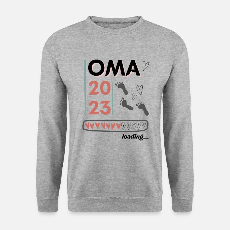 Oma 2023 loading... - Unisex Pullover - Weißgrau meliert