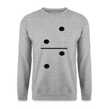 Domino Game Tile 2-2 - Lustiges Gruppenkostüm - Unisex Pullover - Weißgrau meliert - Vorne - Alina (178cm) & Michal (187cm)
