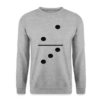 Domino Game Tile 2-3 - Lustiges Gruppenkostüm - Unisex Pullover - Weißgrau meliert - Vorne - Alina (178cm) & Michal (187cm)