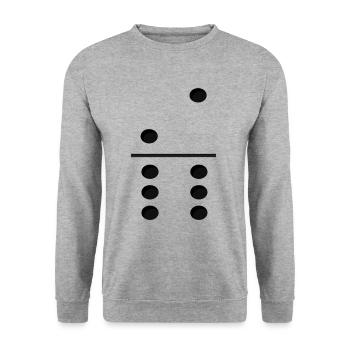 Domino Game Tile 2-6 - Drôle de costume de groupe - Sweat-shirt Unisexe - gris chiné - Devant - Alina (178cm) & Michal (187cm)