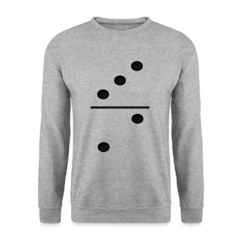 Domino Game Tile 3-2 - Lustiges Gruppenkostüm - Unisex Pullover - Weißgrau meliert - Vorne - Alina (178cm) & Michal (187cm)