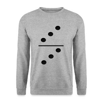 Domino Game Tile 3-3 - Lustiges Gruppenkostüm - Unisex Pullover - Weißgrau meliert - Vorne - Alina (178cm) & Michal (187cm)