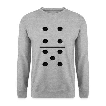 Domino Game Tile 4-5 - Lustiges Gruppenkostüm - Unisex Pullover - Weißgrau meliert - Vorne - Alina (178cm) & Michal (187cm)