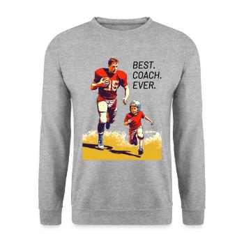 Cadeau de la fête des pères du football américain - Sweat-shirt Unisexe - gris chiné - Devant - Alina (178cm) & Michal (187cm)
