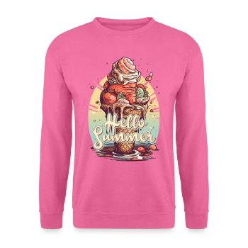 Hello Summer Eis Eiscreme Eisdiele - Unisex Pullover - Pink - Vorne