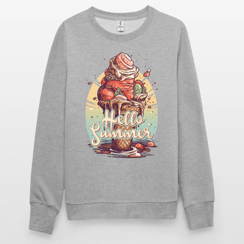 Hello Summer Eis Eiscreme Eisdiele Unisex Pullover