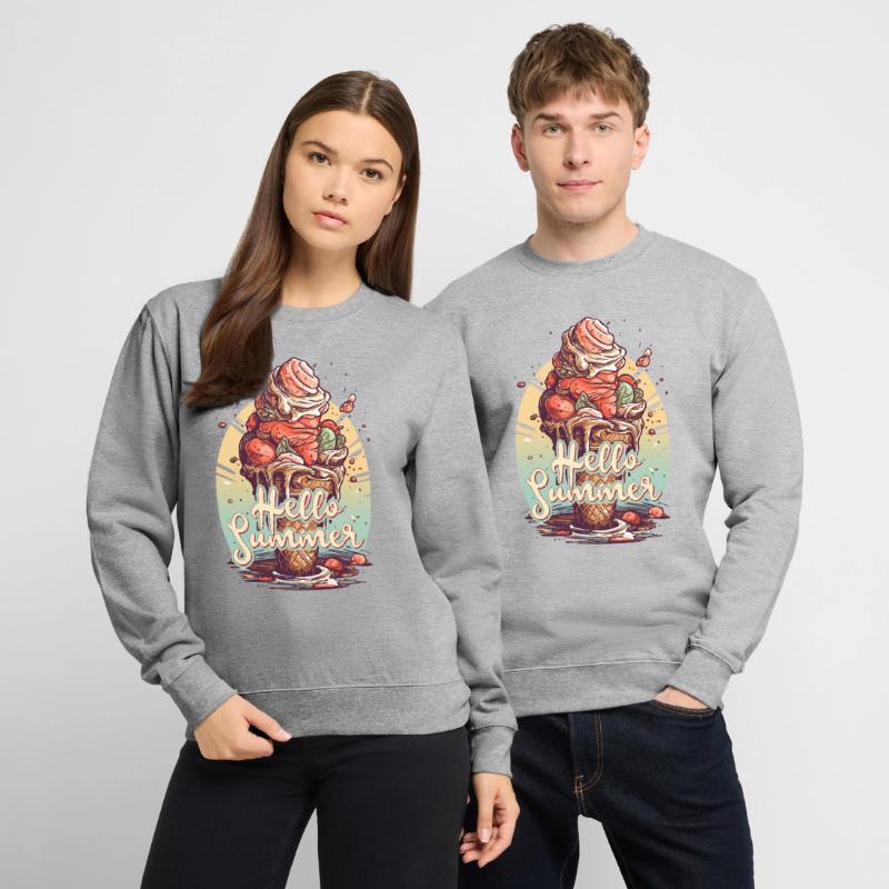 Hello Summer Eis Eiscreme Eisdiele Unisex Pullover