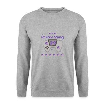 29. Geburtstag Gamer Gaming Videospiele Shirt - Unisex Pullover - Weißgrau meliert - Vorne - Alina (178cm) & Michal (187cm)