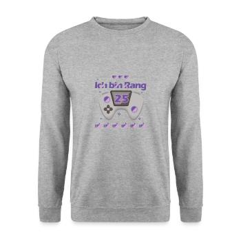 25. Geburtstag Gamer Gaming Videospiele Shirt - Unisex Pullover - Weißgrau meliert - Vorne - Alina (178cm) & Michal (187cm)