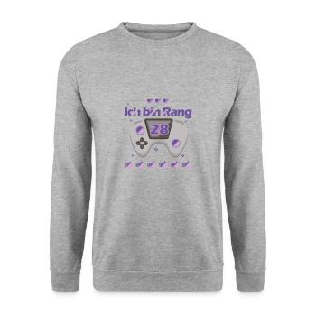 28. Geburtstag Gamer Gaming Videospiele Shirt - Unisex Pullover - Weißgrau meliert - Vorne - Alina (178cm) & Michal (187cm)