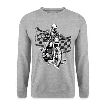 Motocross Motard Moto Enduro Motocross Saleté - Sweat-shirt Unisexe - gris chiné - Devant - Alina (178cm) & Michal (187cm)