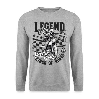 Motocross Legend Speedway Enduro Dirt Bike - Sweat-shirt Unisexe - gris chiné - Devant - Alina (178cm) & Michal (187cm)