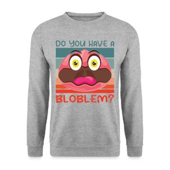 Costume de Blobfish - Visage de poisson Blob laid - - Sweat-shirt Unisexe - gris chiné - Devant - Alina (178cm) & Michal (187cm)