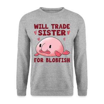 Costume de Blobfish - Visage de poisson Blob laid - - Sweat-shirt Unisexe - gris chiné - Devant - Alina (178cm) & Michal (187cm)