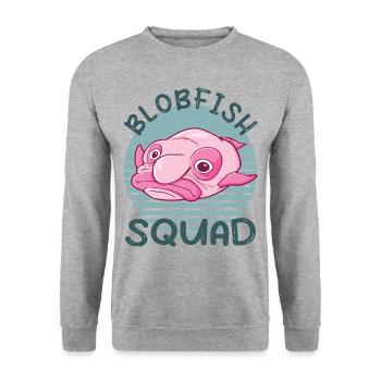 Costume de Blobfish - Visage de poisson Blob laid - - Sweat-shirt Unisexe - gris chiné - Devant - Alina (178cm) & Michal (187cm)