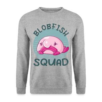 Costume de Blobfish - Visage de poisson Blob laid - - Sweat-shirt Unisexe - gris chiné - Devant - Alina (178cm) & Michal (187cm)