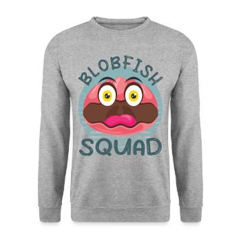 Costume de Blobfish - Visage de poisson Blob laid - - Sweat-shirt Unisexe - gris chiné - Devant - Alina (178cm) & Michal (187cm)