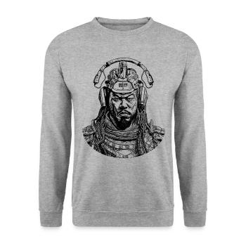 Echoes of the Future: Musical Future Samurai - Unisex Sweatshirt - salt & pepper - Front - Alina (178cm) & Michal (187cm)
