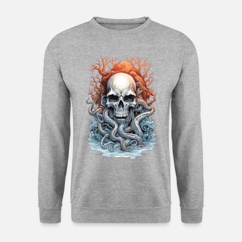 Skull Octopus Squid Animal Creature - Unisex Sweatshirt - salt & pepper
