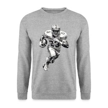 American Football Player Sports Gift - Unisex Sweatshirt - salt & pepper - Front - Alina (178cm) & Michal (187cm)