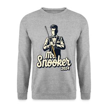Mr. Snooker Pool Billiard Snooker Spieler - Unisex Pullover - Weißgrau meliert - Vorne - Alina (178cm) & Michal (187cm)