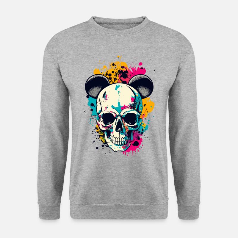 Skull with Mouse Ears Skull - Unisex Sweatshirt - salt & pepper