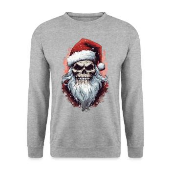 Bad Santa Ugly Christmas Santa Claus Gift - Unisex Sweatshirt - salt & pepper - Front - Alina (178cm) & Michal (187cm)
