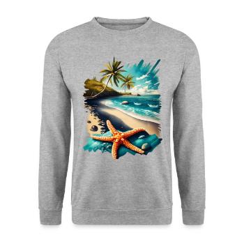 Nature Été Mer Océan Étoile de mer - Sweat-shirt Unisexe - gris chiné - Devant - Alina (178cm) & Michal (187cm)