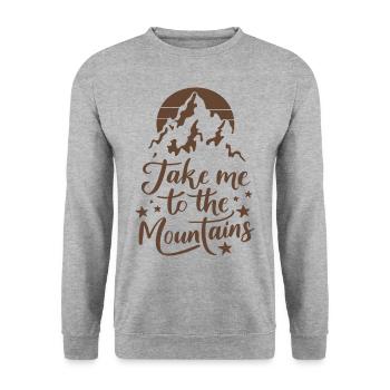Take me to the Mountains Mountains Hiking Climbing - Unisex Sweatshirt - salt & pepper - Front - Alina (178cm) & Michal (187cm)
