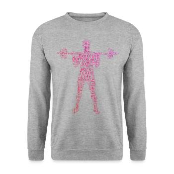 Haltérophilie Musculation Hommes Femmes Fitness - Sweat-shirt Unisexe - gris chiné - Devant - Alina (178cm) & Michal (187cm)