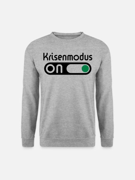 Krisenmodus On (Pos) - Unisex Pullover - Weißgrau meliert