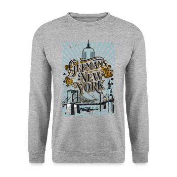 Germans of New York, Germany, America, USA - Unisex Sweatshirt - salt & pepper - Front - Alina (178cm) & Michal (187cm)