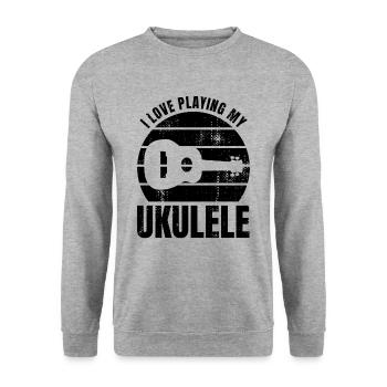 Citation Joueur de ukulélé - Sweat-shirt Unisexe - gris chiné - Devant - Alina (178cm) & Michal (187cm)