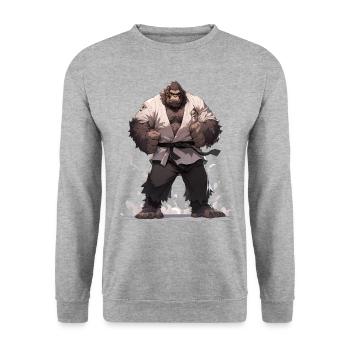 Bigfoot Karate Martial Arts MMA Kawaii Kampfsport - Unisex Sweatshirt - salt & pepper - Front - Alina (178cm) & Michal (187cm)