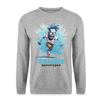 Zombie Apocalypse Zombies Morts-vivants Halloween - Sweat-shirt Unisexe - gris chiné - Devant - Alina (178cm) & Michal (187cm)