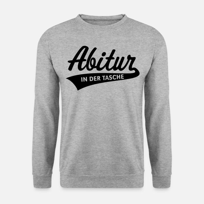 Abitur – In Der Tasche (Abiturient / Abi / Black) - Unisex Pullover - Weißgrau meliert