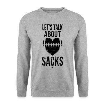 Parlons de Sacks Dicton de football drôle - Sweat-shirt Unisexe - gris chiné - Devant - Alina (178cm) & Michal (187cm)